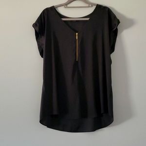 Express Black Zip Fron Top